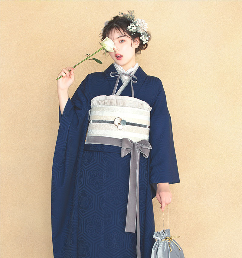 振袖 華亀甲(紺)