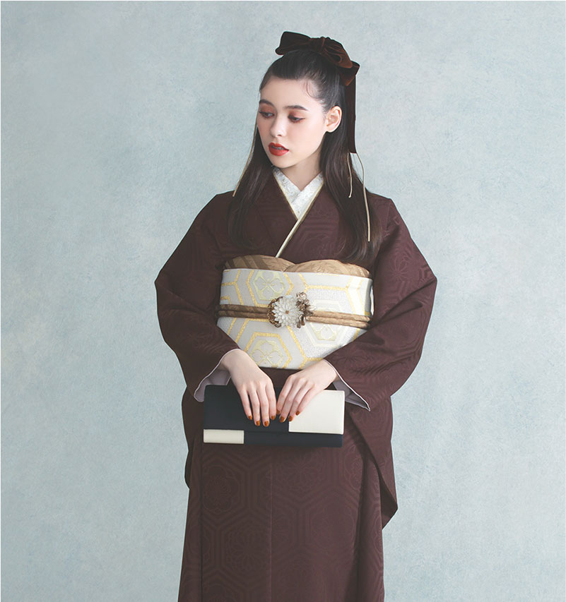 振袖 華亀甲(ブラウン)