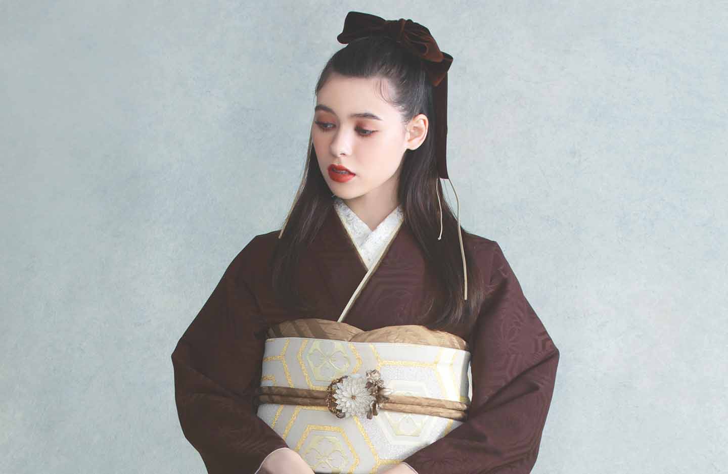 振袖 華亀甲(ブラウン)