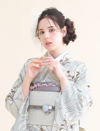 振袖 百合(グレー)