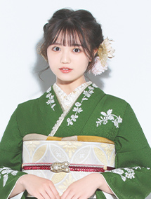 振袖 レース刺繍(緑)