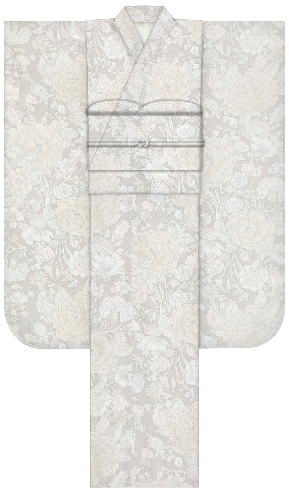 牡丹と鉄線 アイボリー