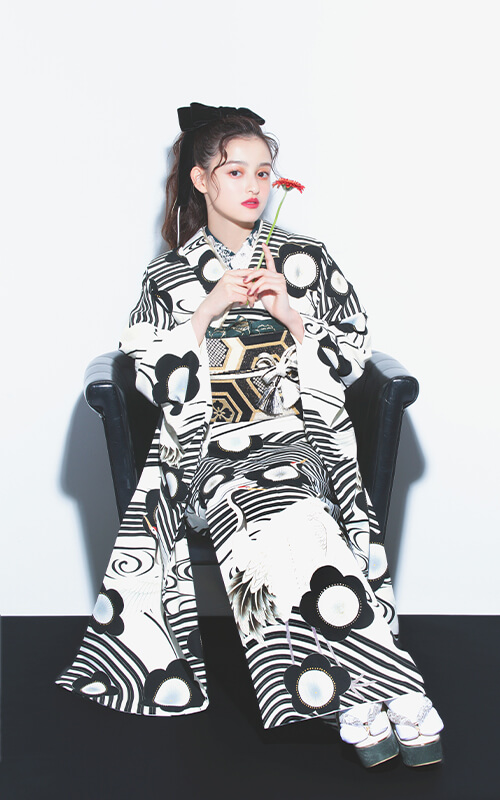 F1707 吉祥梅鶴 黒