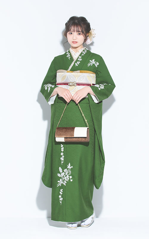 F1714 レース刺繍 緑