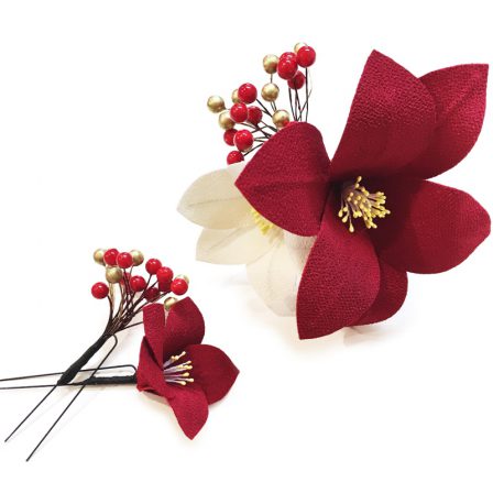 ちりめん百合 赤 (3)