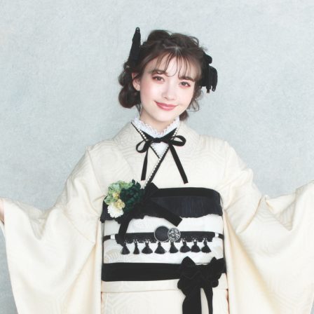 Coordinate(プリーツフリルしごき 黒)※帯揚げに使用