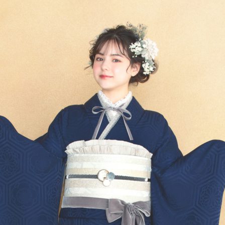 Coordinate(プリーツフリルしごき グレー)※帯揚げに使用