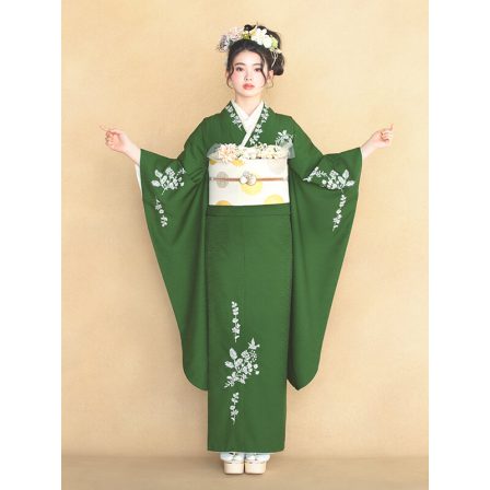 レース刺繍・緑 (1)