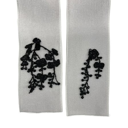 ベロアリボンクリップ 鈴蘭×グレー (2)