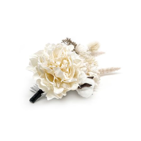 箔とコットンフラワー 銀箔×オフ(4)