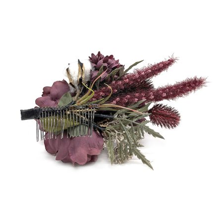 箔とコットンフラワー 金箔×ワイン(5)