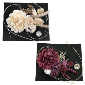 箔とコットンフラワー