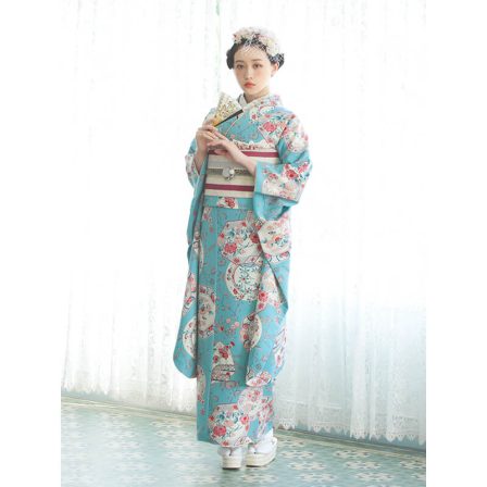 22OF-3 絵皿 水色 (1)